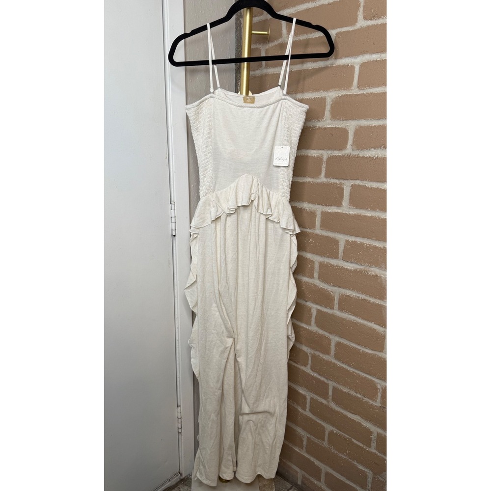 Free People Ivory/Cream Ruffle Maxi Dress